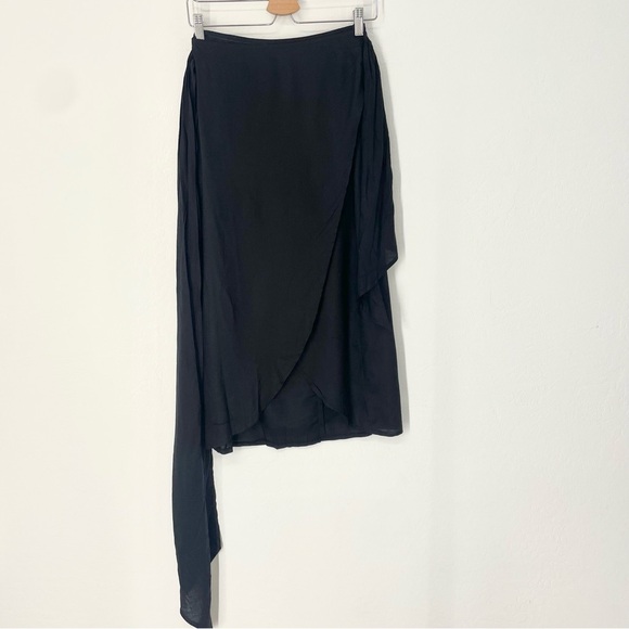 ASOS designs- black petite cover up sarong wrap skirt w side tie- US 6 - Picture 10 of 15